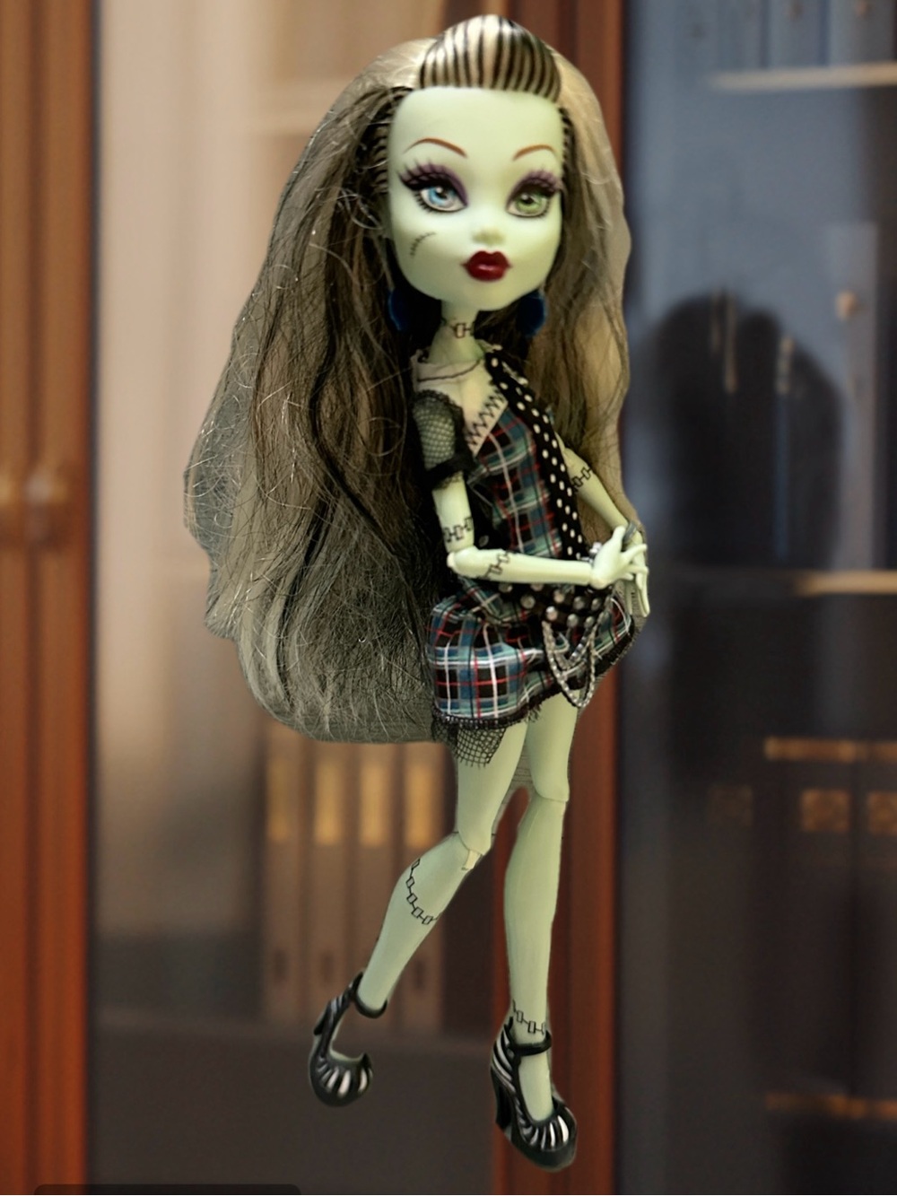 Monster High Frankie Stein  Green & Black Plaid Fashion Doll